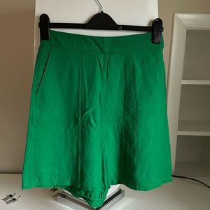 Green Midi High Waist Shorts Mid Length Size 36